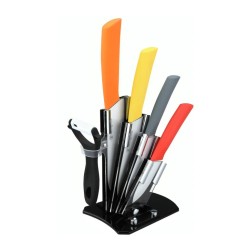 Westinghouse juego de bloques de cuchillos de cer mica mango colorido de agarre suave - WCKFS0001006