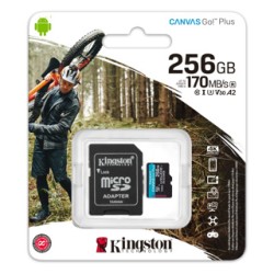 Kingston tarjeta de memoria flash micro SD canvas GO plus  (adapt micro SDXC a SD incluido) -SDCG3/256GB