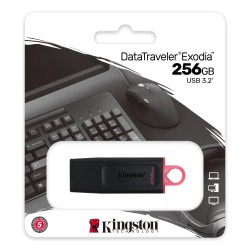 Kingston usb memoria exodia USB 3.2 negro.rosado -DTX/256GB
