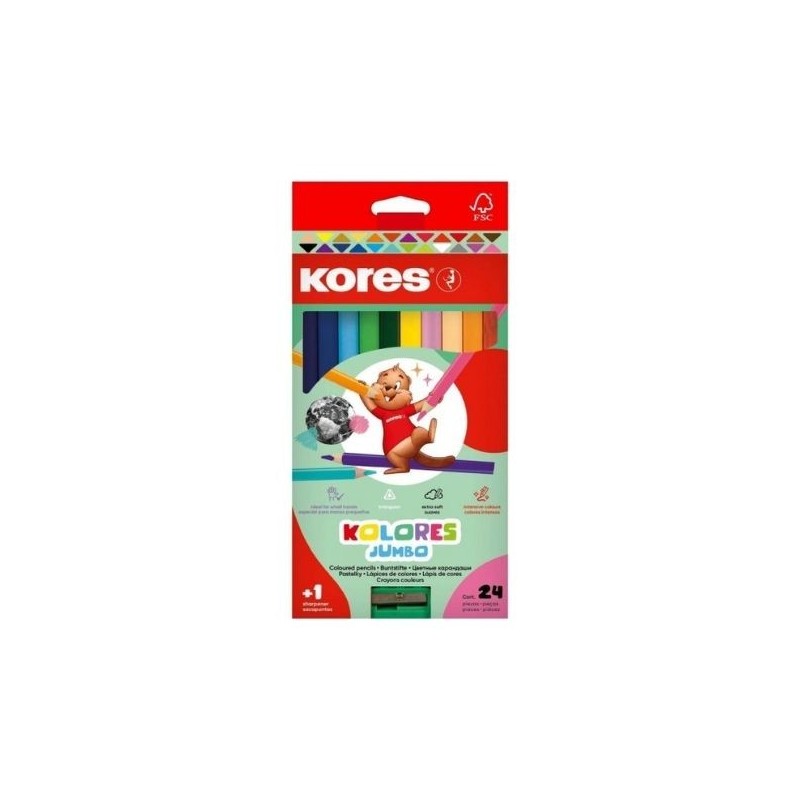 Lapiz JUMBO de Color 24 Triang Kores