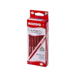 Boligrafo K1 Rojo 39731p pto Medio 12 uds Kores