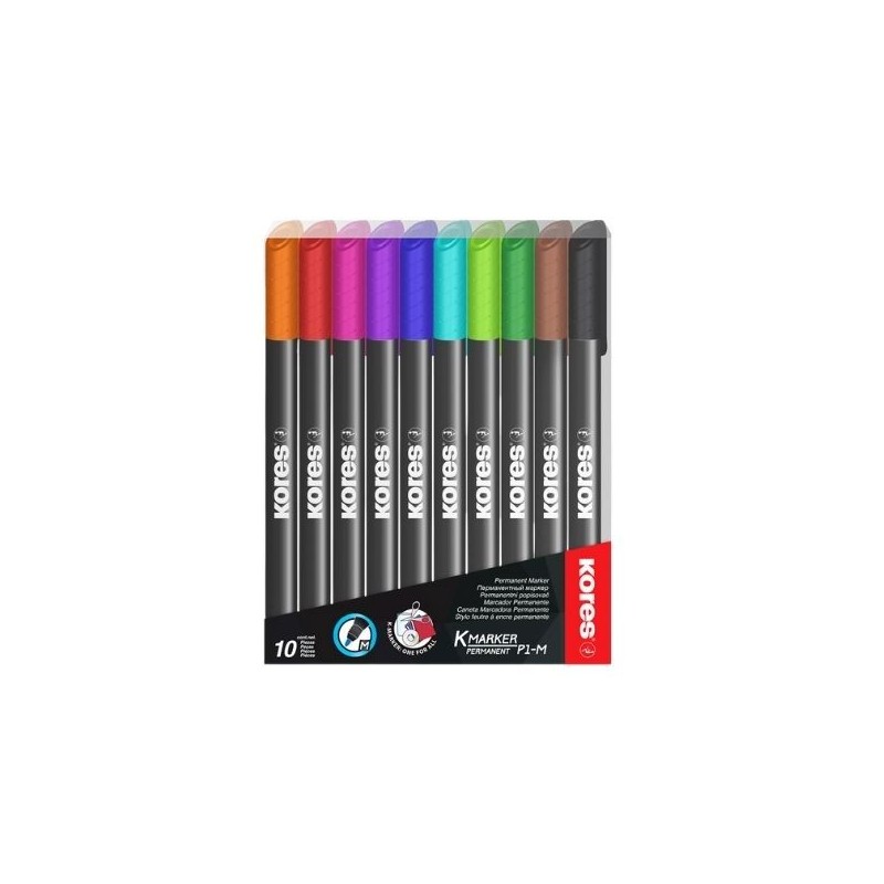 Marcador Perm Fino Set 10uds Kores