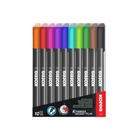 Marcador Perm Fino Set 10uds Kores