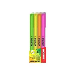 Resaltador Neon Delgado Set 4uds Kores