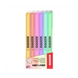Resaltador Pastel Delgado Set 6uds Kores