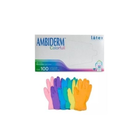 GUANTE LÁTEX BAJO POLVO PLUS, BLANCO, NEGRO, COLORES, KID GLOVES, COLOR FULL