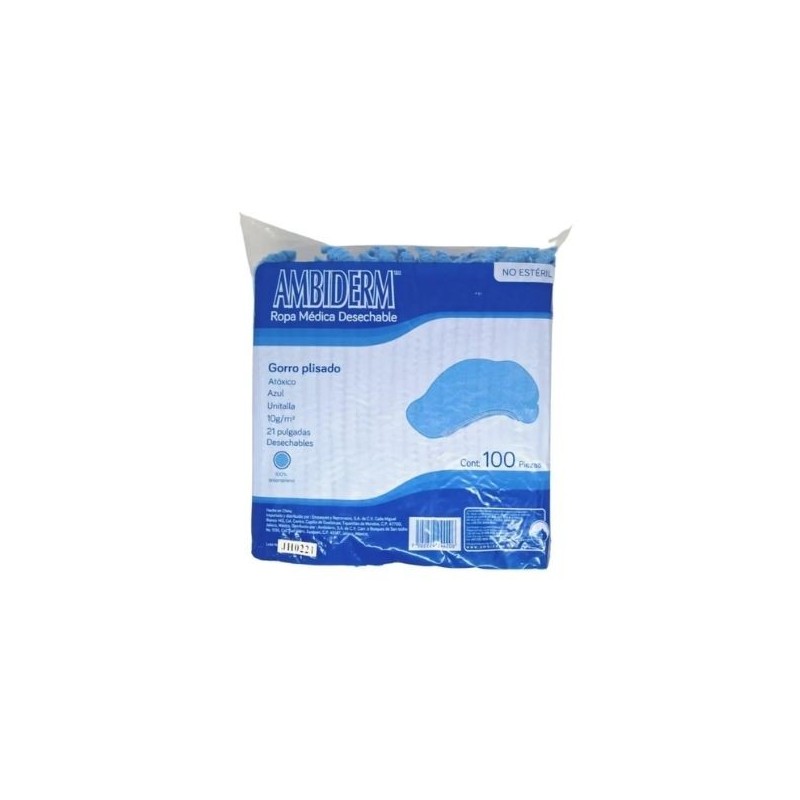 CUBRE PELO Plisado BLANCO Y AZUL