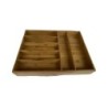 Organizador de cubiertos de bambú 6 divisiones ajustables 43 cm largo y 33 cm ancho