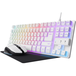 Trust teclado mouse y almohadilla gamer color blanco en español - 25233