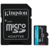 Kingston memoria microSDXC 128 GB canvas go plus gen4 200MB/s A2 U3 V30 card + ADP - SDCG4/128GB