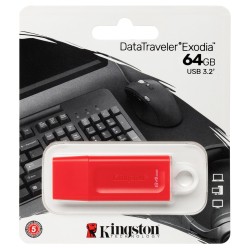 Kingston memoria exodia roja 64GB usb 3.2 KC-U2G64-7GR