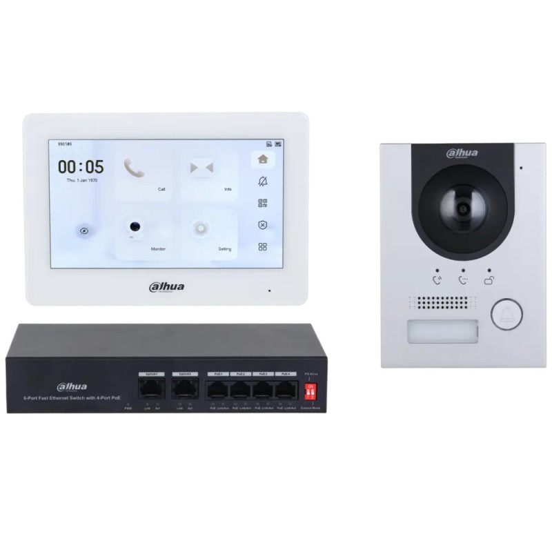 Dahua kit de videoportero IP y wi-fi - DHI-KTP04(S)/DHI-VTO2201F-P-S2/DHI-VTH5421HW- 1.0.01.15.12451-0001