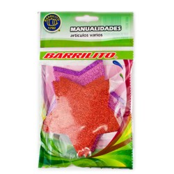 Barrilito calcomania de foamy estrella fsg005 con pegamento 9.6 cm 10 piezas 3 colores