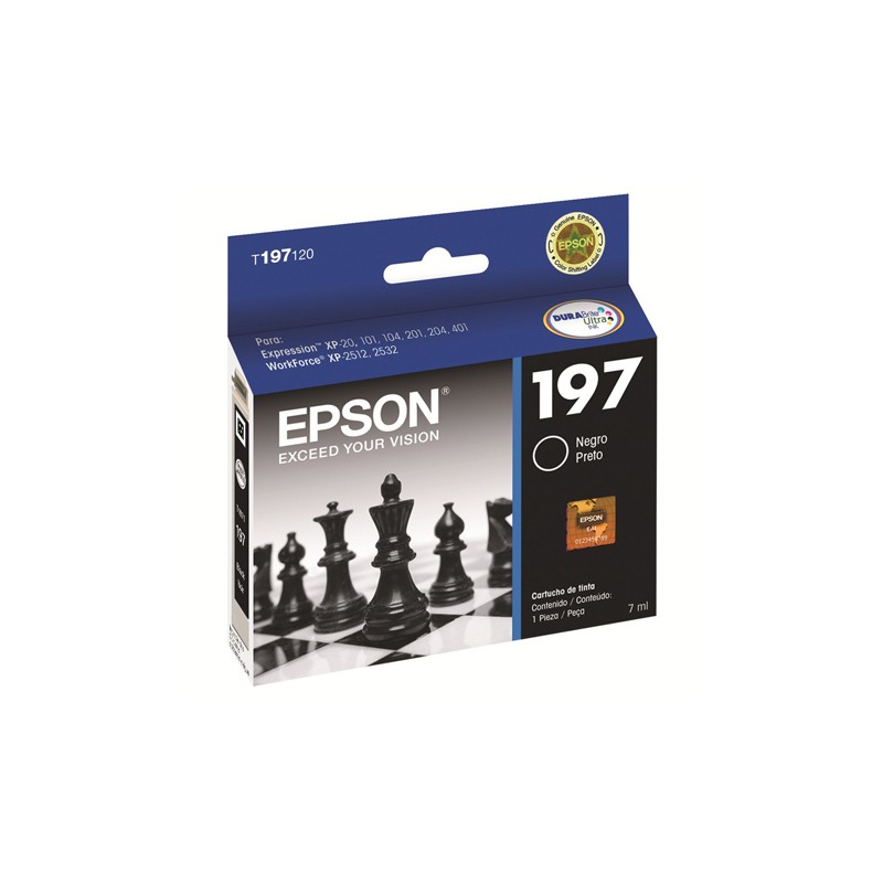Epson cartucho negro T197120-AL para XP-101/201/211/401 workforce WF2512/WF2532