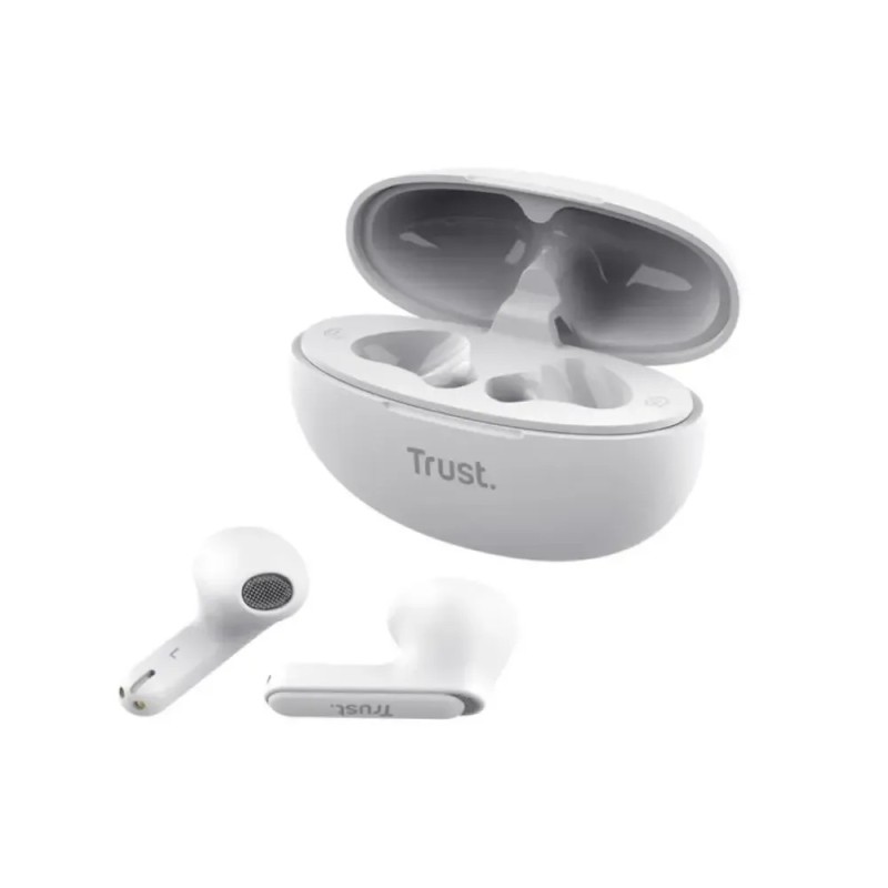 Trust audifonos bluetooth intraaurales color blanco microf c/cancelacion de ruido - 25173