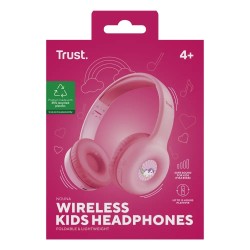 Trust audifonos infantil wireless color rosado personalizable - 25274
