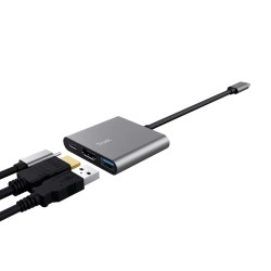 Trust adaptador 3-en-1 multipuerto USB-C-HDMI y-Tipo C - 23772