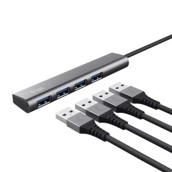 Trust adaptador USB-C 4 puertos USB-A 5 gbps puerto USB-C - 24948