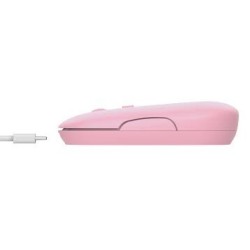 Trust  mouse recargable inalambrico silencioso color rosa con - 24125