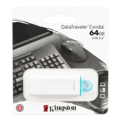 Kingston memoria exodia blanca 64GB usb 3.2 KC-U2G64-5R