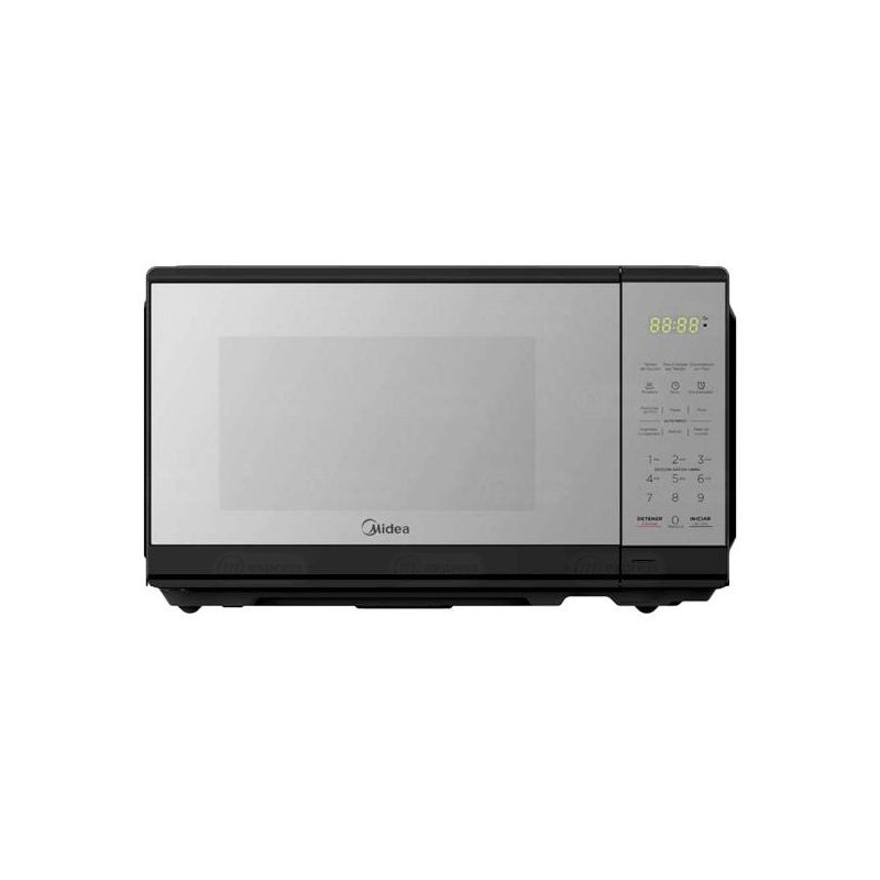 Midea microondas 0.7Pc puerta acabado espejo gabinete negro MMDF07S2MB