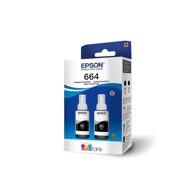 Epson tinta doble negro original P/l110/l200/l210/l350/l355/l555 - T664120-2P