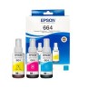 Epson botella de tinta T664 pack de 3 colores cian magenta y amarillo - T664520-3P