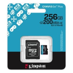 Kingston tarjeta de memoria flash micro SD canvas GO plus Gen 4 200MB/s A2 U3 V30 tarjeta con adaptador - SDCG4/256GB