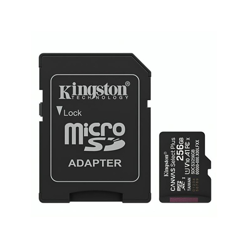 Kingston tarjeta de memoria Micro SD canvas select plus c/adaptador - SDCS3/256GB
