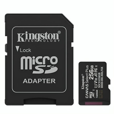 Kingston tarjeta de memoria Micro SD canvas select plus c/adaptador - SDCS3/256GB