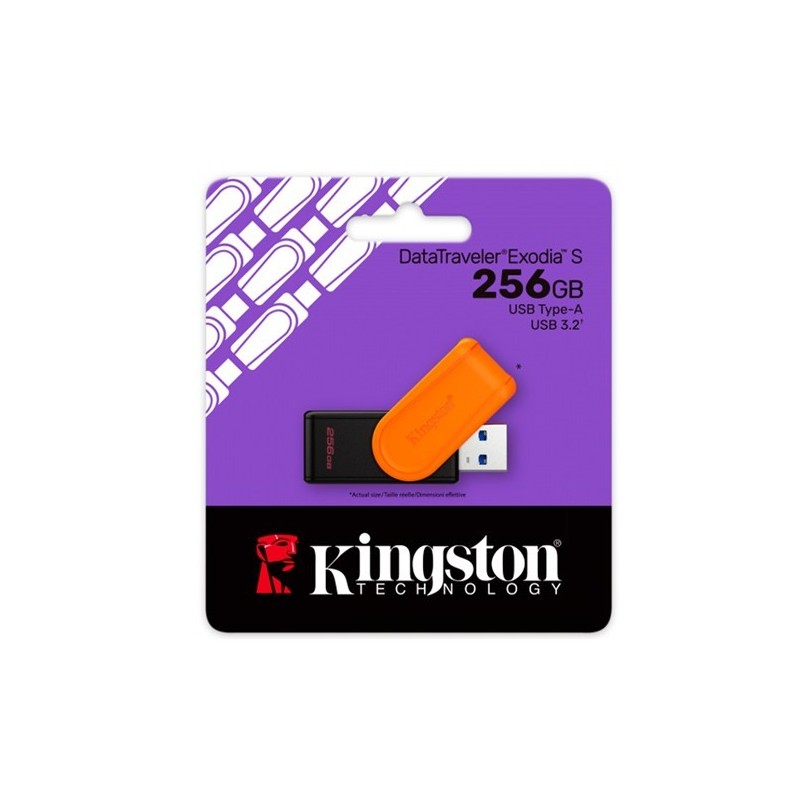 Kingston memoria exodia negro anaranjado 256GB usd 3.2 - DTXS/256GB