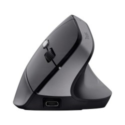 Trust mouse ergononico color negro inalambrico y recargable - 25145