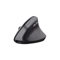 Trust mouse ergononico color negro inalambrico y recargable - 25145