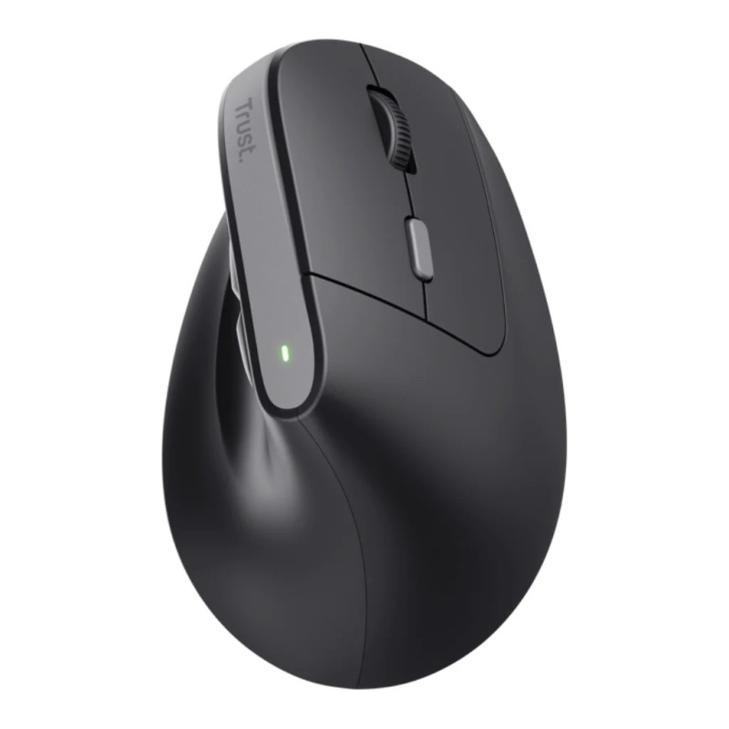 Trust mouse ergononico color negro inalambrico y recargable - 25145