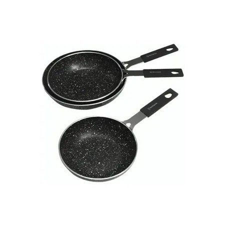 Westinghouse juego sartenes 3 piezas aluminio forjado acabado en mármol antiadherente - WCCS000903DMBB