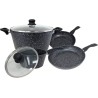 Westinghouse juego de 2 ollas 2 sartenes  de aluminio forjado  acabado marmol de 6 piezas - WCCS000906AMBB