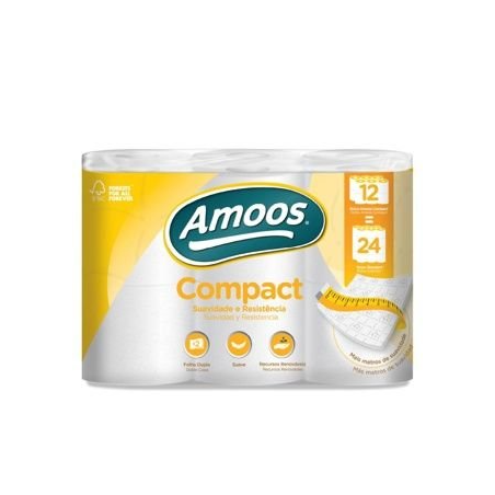Amoos papel higienico compact doble hoja 266 H 18 rollos paq x 1 -H623212.0