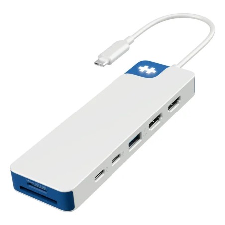 Targus hub hyper flex 9 puertos USB-C + HDMI + MicroSD en blanco - HD4103BUGL