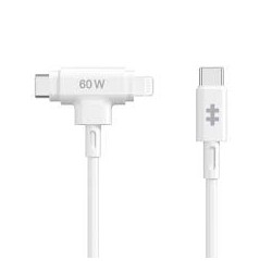 Targus cable de carga hyper 60W 2 en 1 USB-C en blanco - HJ4010WHGL