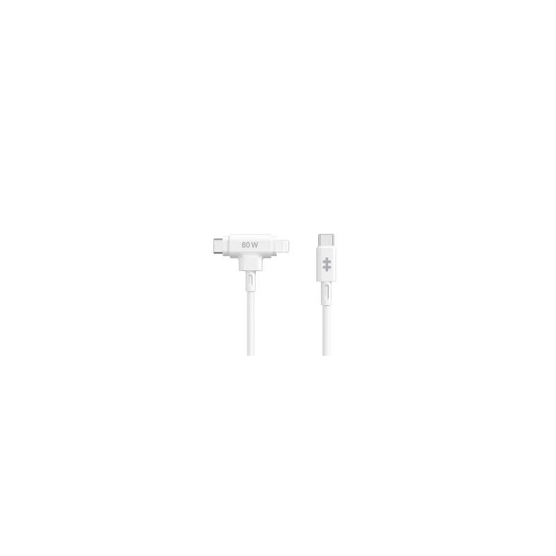 Targus cable de carga hyper 60W 2 en 1 USB-C en blanco - HJ4010WHGL