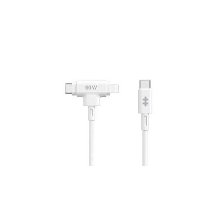 Targus cable de carga hyper 60W 2 en 1 USB-C en blanco - HJ4010WHGL
