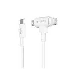 Targus cable de carga hyper 60W 2 en 1 USB-C en blanco - HJ4010WHGL