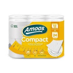 Amoos papel higienico compact doble hoja 266 H 12 rollos paq x 4 - H603212
