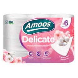 Amoos papel higienico decorado 6 rollos paq x 7delicate 165 hjs 3 capas (20mtrs) - H632075