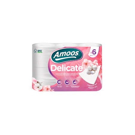 Amoos papel higienico decorado 6 rollos paq x 7delicate 165 hjs 3 capas (20mtrs) - H632075
