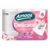 Amoos papel higienico decorado 6 rollos paq x 7delicate 165 hjs 3 capas (20mtrs) - H632075