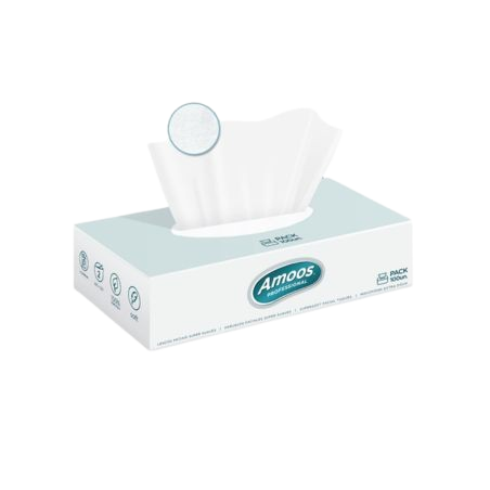 Amoos pañuelos faciales de papel desechable cosmetico 70 X 3 capas caja de 24unds- F622701