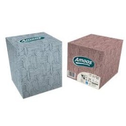 Amoos pañuelos faciales de papel desechable cubo cosmetico 50 X 3 capas caja de 24unds - F623501