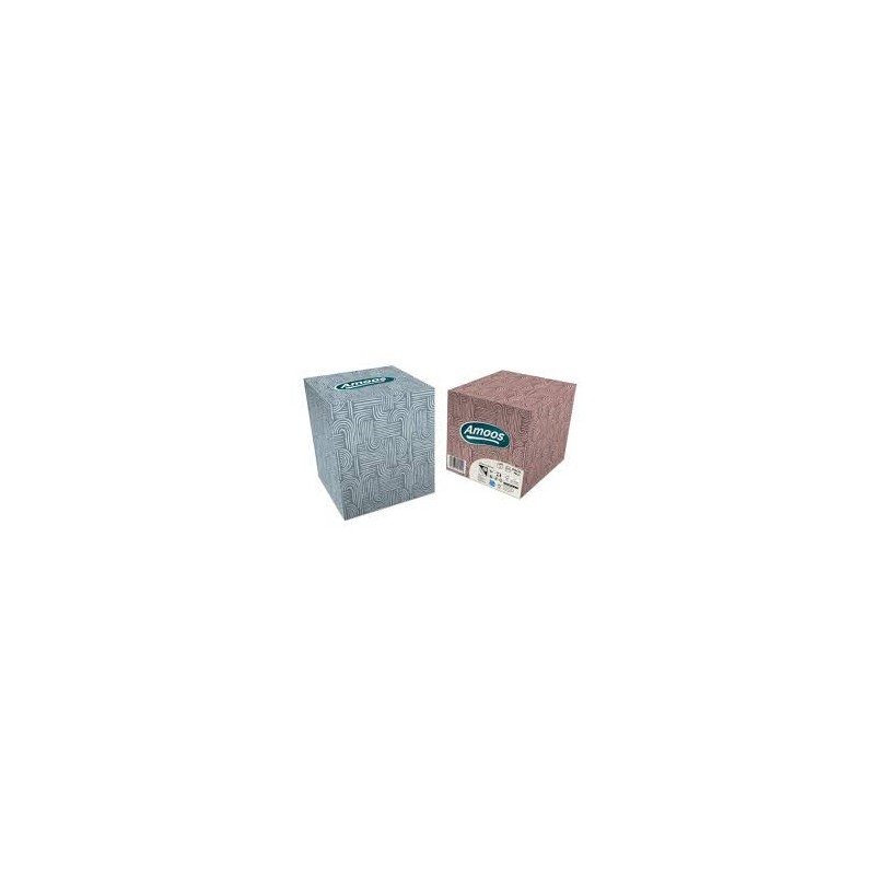 Amoos pañuelos faciales de papel desechable cubo cosmetico 50 X 3 capas caja de 24unds - F623501