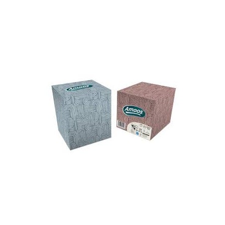 Amoos pañuelos faciales de papel desechable cubo cosmetico 50 X 3 capas caja de 24unds - F623501